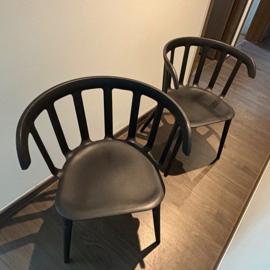IKEA PS 2012 black chair with armrest Furniture Home Living Furniture Chairs on Carousell