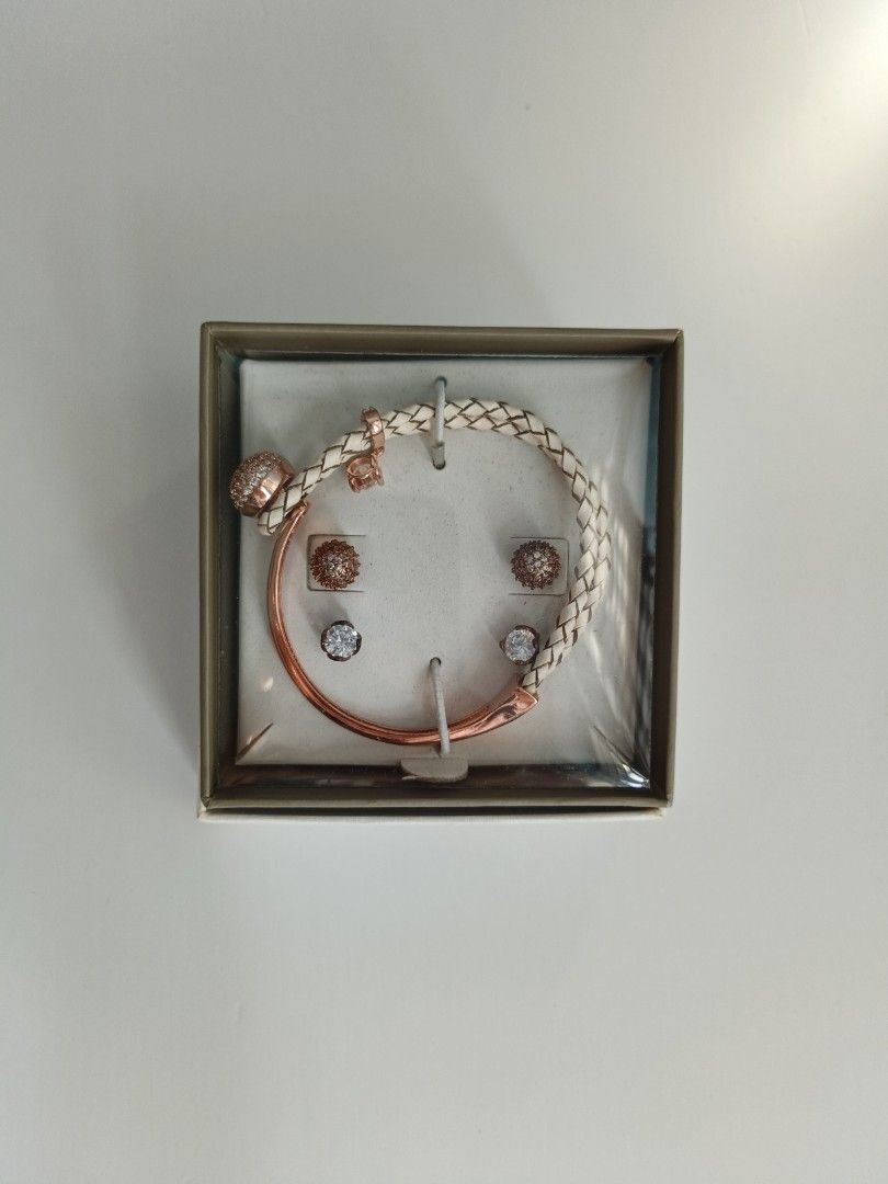 Infinity co bracelet and earrings set