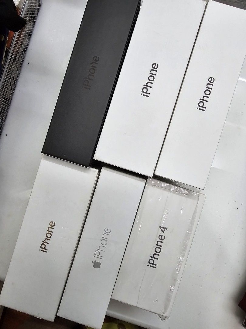 iPhone Boxes Original (Random Series) Original (Category: Others) located in Pasig City. Submitted by clothesandthings_ (Listing ID 1321771096, Image 3). Description: empty box only iPhone 4 iPhone 6 iPhone 7 iPhone 7 Plus iPhone X iPhone XS Max.