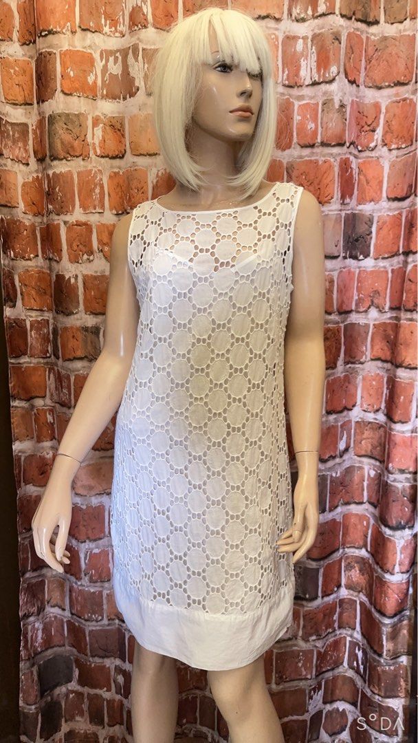 Laundry by Shelli Segal Embroidered Sheath Dress Optic white Women s Fashion Dresses Sets Dresses on Carousell