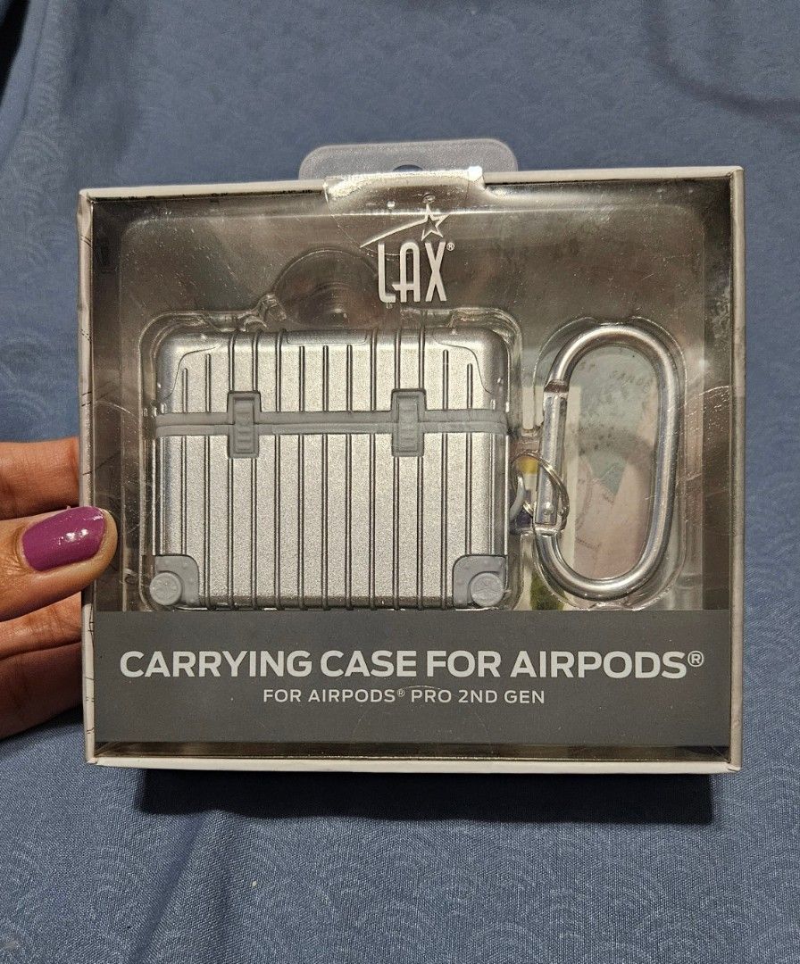 LAX AirPods Pro Case with Key Chain (Category: Headphones & Headsets) located in Manila. Submitted by fashionarchiveph (Listing ID 1322968311, Image 1). Description: For Sale : Brand New and sealed LAX AirPods Pro Case with Key Chain - Suitcase-Theme. US bought last nov 2023 color silver. P2,800 Fixed price. Retails for 39.99 plus taxes and shipping of $6.95. Product details. Embark on a journey of style and protection with our Suitcase-themed Ai