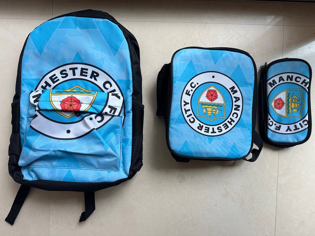 Manchester City Backpack school bag lunch bag pencil case Babies Kids Babies Kids Fashion on Carousell