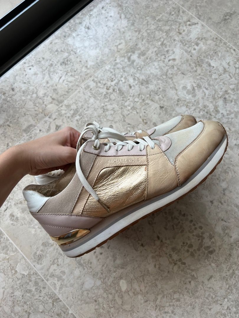 Leather Sneakers Michael Kors Allie Trainer Wit Brand New Michael