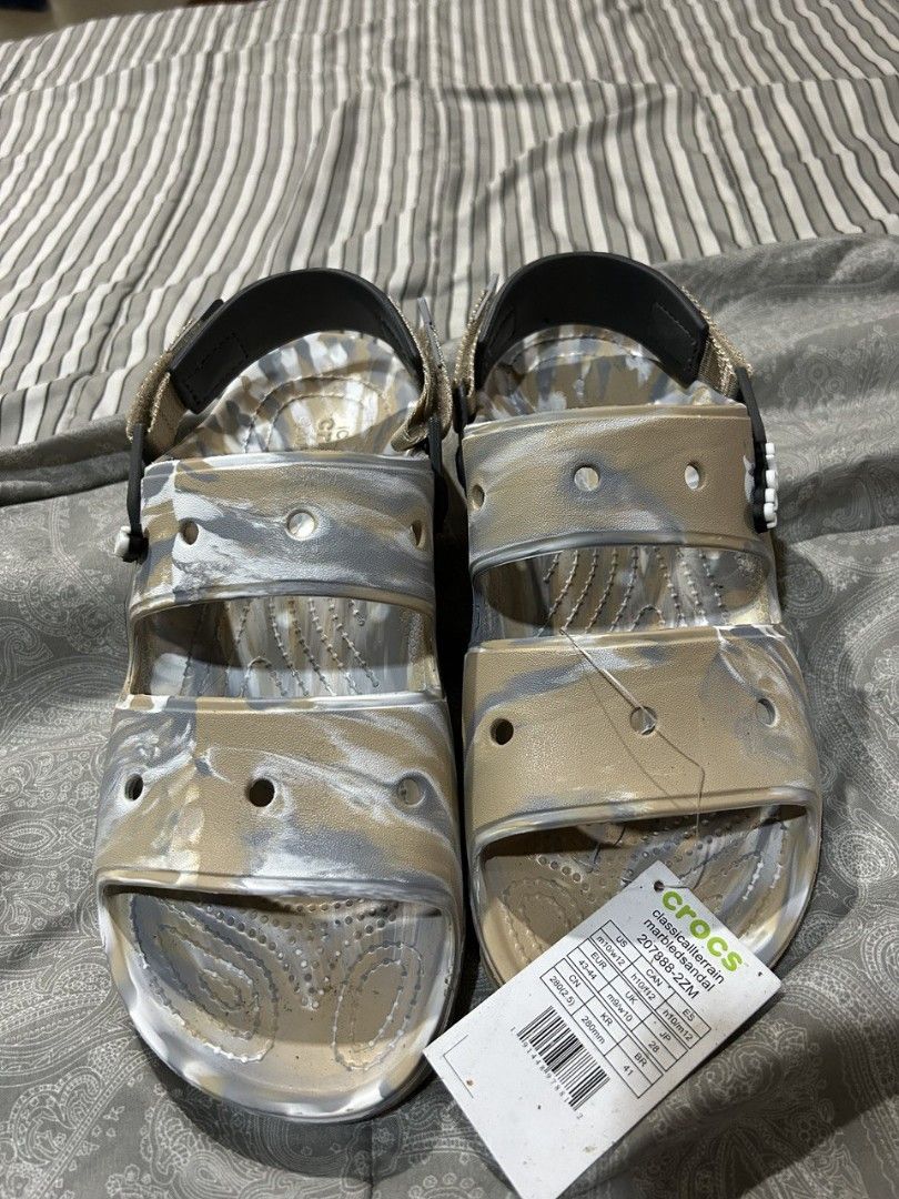 Never Used Unisex Crocs classic all terrain marbled sandal Size 10 men size 12 women Men s Fashion Footwear Casual Shoes on Carousell