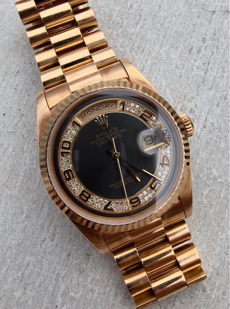 ✓⚫️💎黑字滿天星鑽石面🌟✓勞力士Rolex Day-date 18238✓not