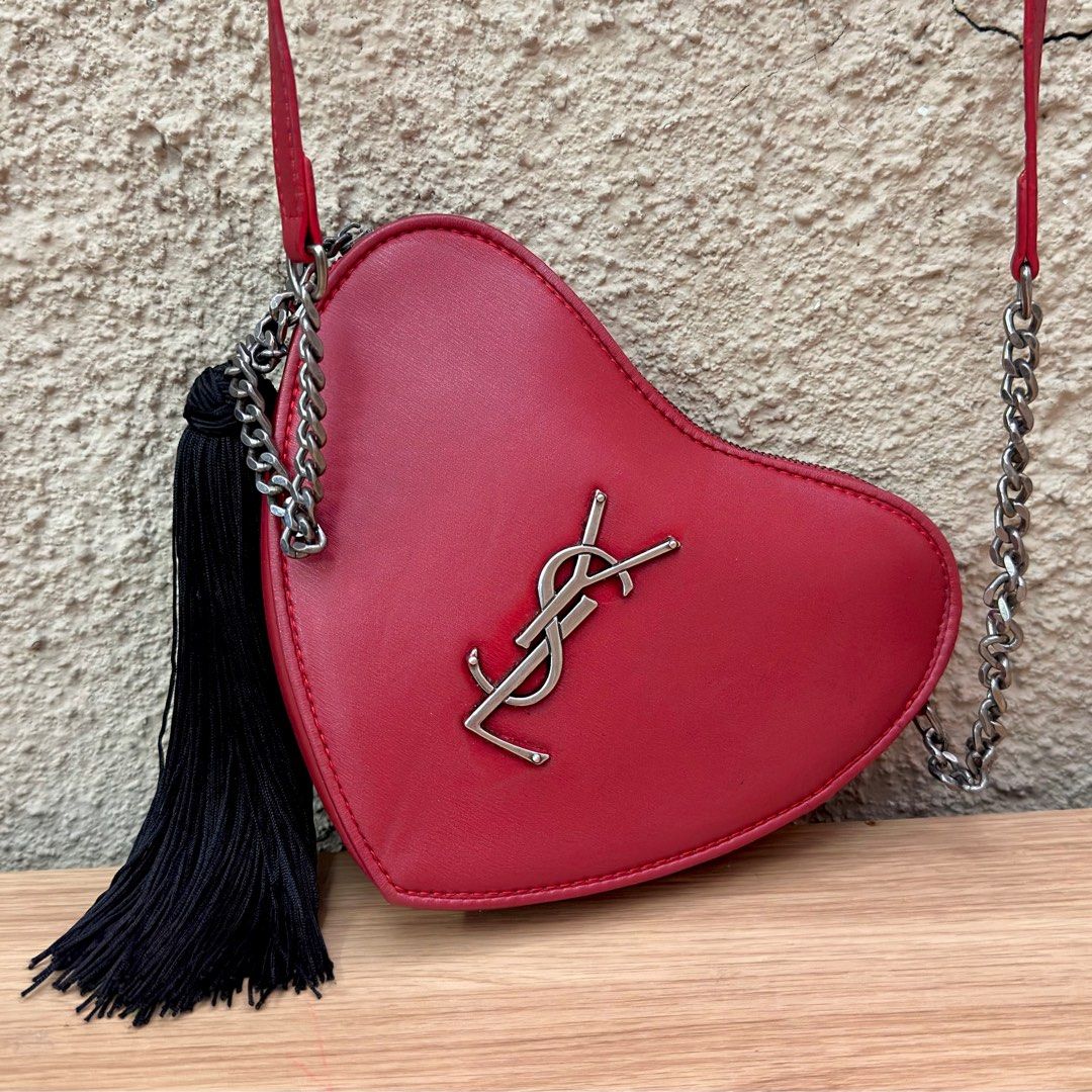 Ysl heart bag red discount