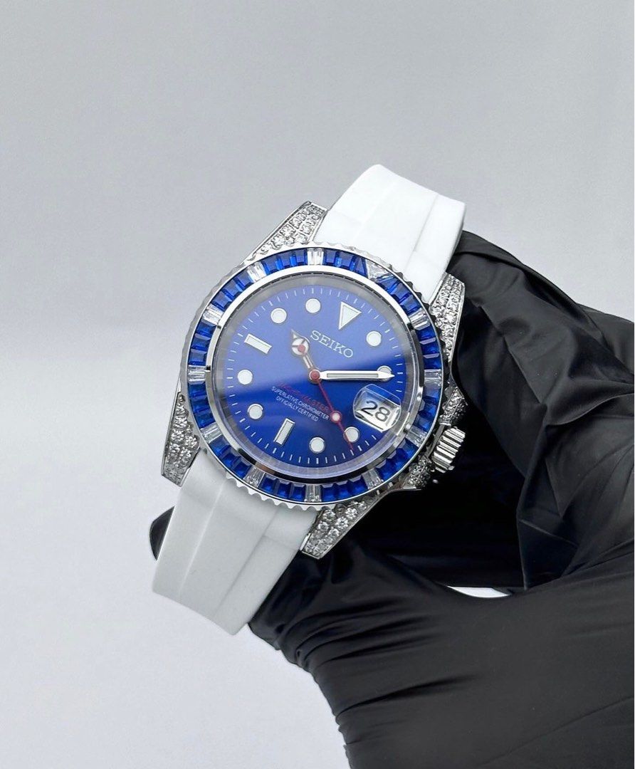 Iced out seiko watch clearance