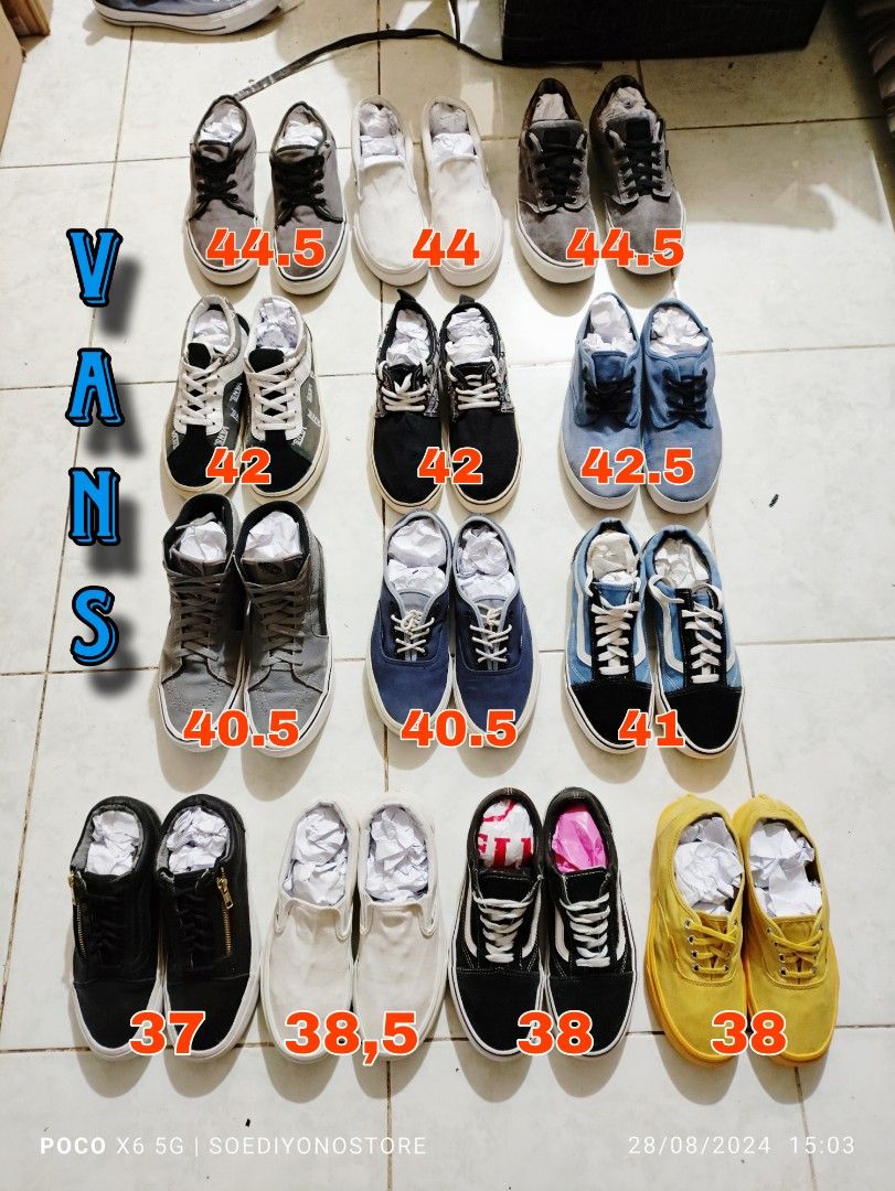 Sepatu Vans Second size 37 sampai 44.5 Kondisi enak tinggal pakai aja Fesyen Pria Sepatu Sneakers di Carousell