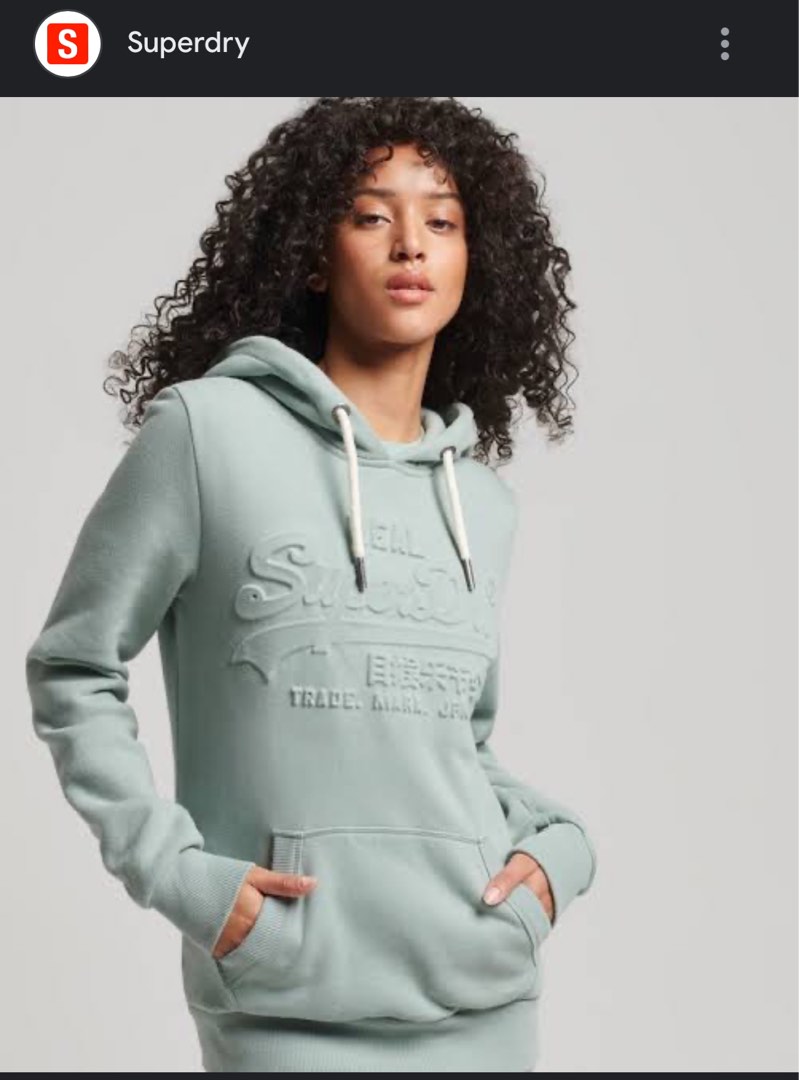 Superdry women embossed graphic logo hoodie Community on Carousell