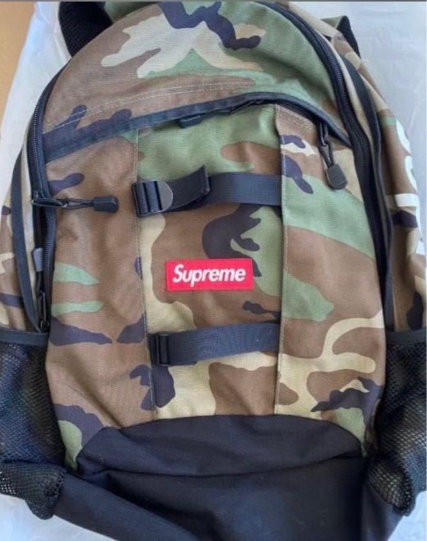 🎒SUPREME SPRING SUMMER 2014 BACKPACK BAG SS14 COLLECTION 36th 迷彩 woodland  camo 背包 背囊 真品 收藏 聖誕 vintage logo camouflage Cordura box logo 軍綠 年輕 潮流 潮物 時尚  