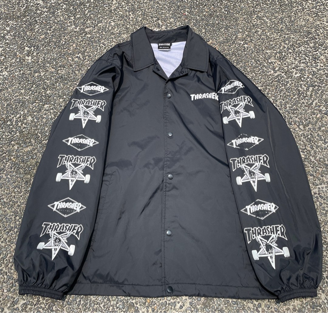Thrasher coach jacket black online