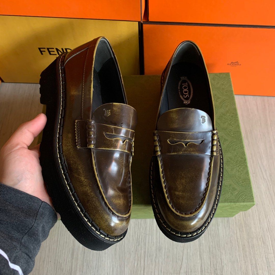 Tods Penny Loafer With Smooth Leather Shoes Womens size 38 (25cm)