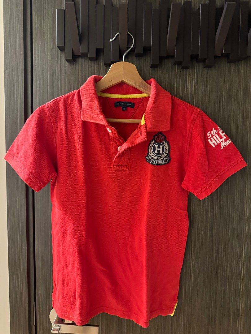 Tommy hilfiger red polo shirt on sale