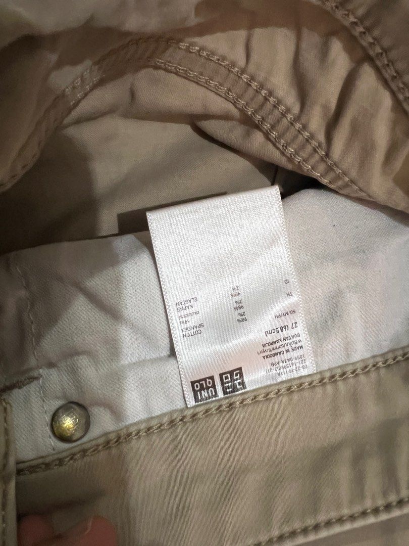 UNIQLO CHINO PANTS TAKE ALL (Category: Other Bottoms) located in Makati City. Submitted by chibepieth22739 (Listing ID 1322924633, Image 3). Description: Uniqlo Chino Pants for Take All Size: 27 Colors: Khaki brown, peach, blue Shipping fee c/o buyer .