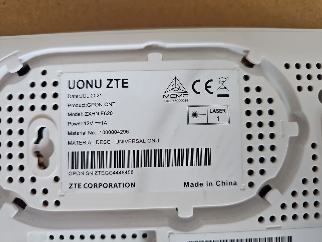 UONU ZTE ZXHN F620 MODEM, Computers & Tech, Parts & Accessories ...