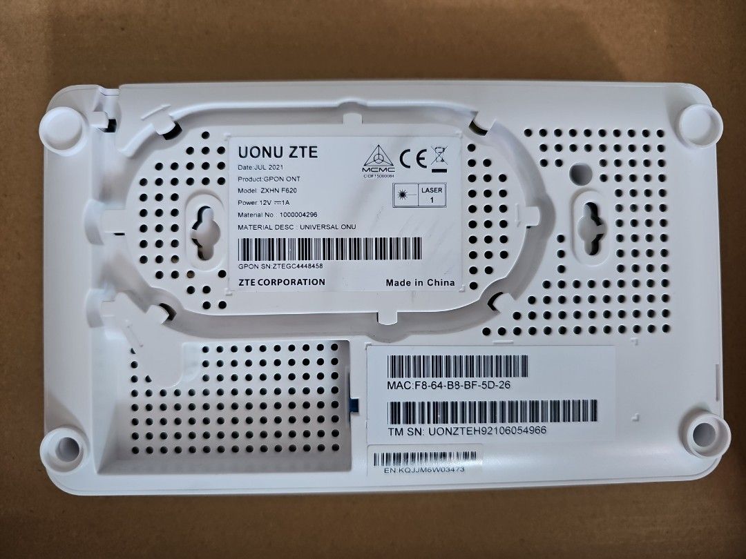 UONU ZTE ZXHN F620 MODEM, Computers & Tech, Parts & Accessories ...