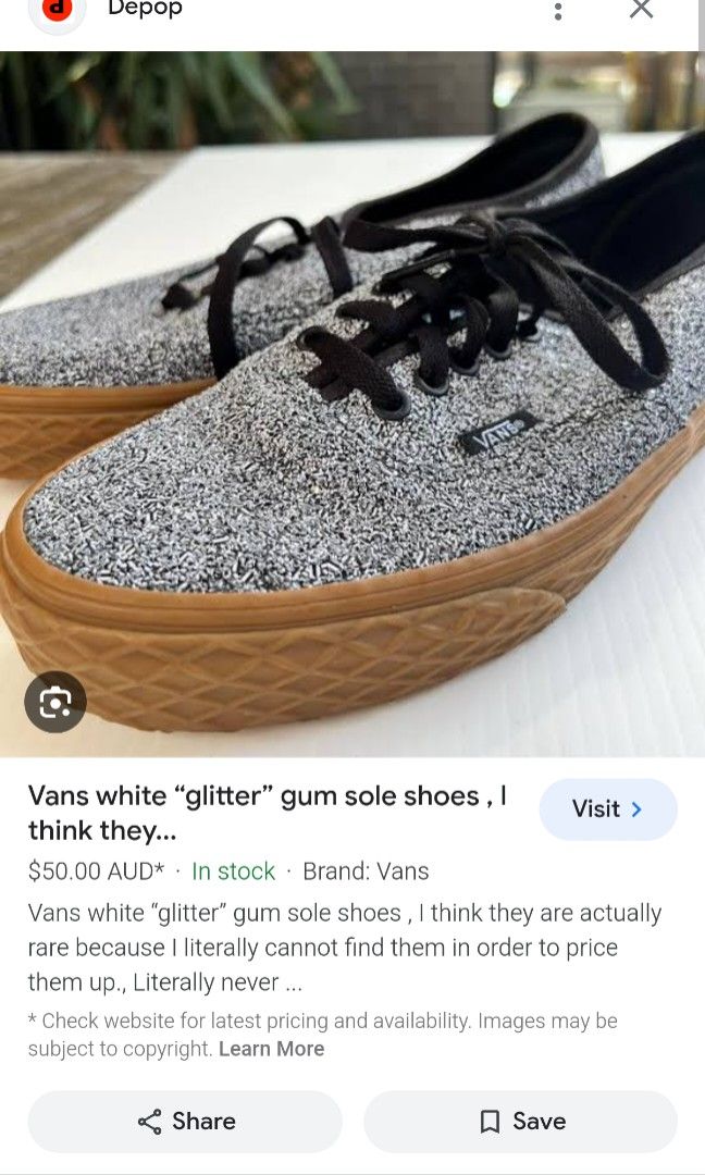 Vans shimmer gum sole