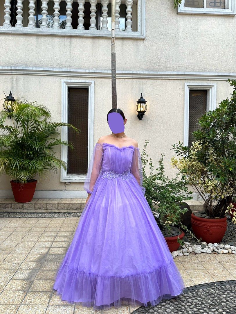 Violet gown with petticoat (Category: Evening dresses & gowns) located in Manila. Submitted by k_decluttering (Listing ID 1322956976, Image 2). Description: FOR SALE!!! Used once for an event. Good as new Small to medium size Loc: Manila.