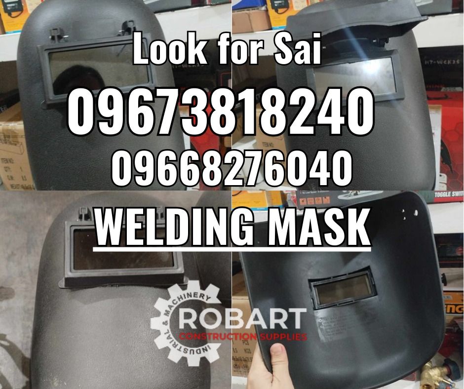 Welding Mask (Category: Construction Tools & Equipment) located in Manila. Submitted by sairobart375609 (Listing ID 1322909966, Image 1). Description: Welding Mask American Std Small lens ROBART CONSTRUCTION SUPPLIES For inquiries: For FAST TRANSACTION: Sai Robart - 09673818240 / 09662708706 Vbr: Robart Sai - 09673818240 sairobart3@gmail. com Office Address: 1405 Yuseco St. Sta. Cruz Manila 7746-6248, 7216-7605 ,7002-2872, 8-6363005 09351427044 0