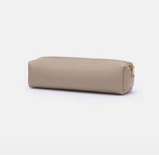 兩現貨 日本 淺卡其皮質筆袋 Beige Leather Pencil Case64208540251650110