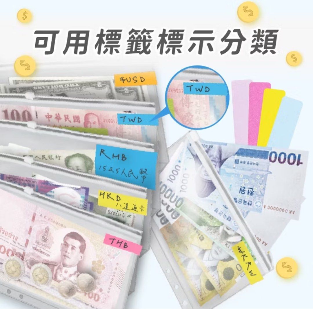 購買x5🎁送/A6 六孔夾鏈袋可放零錢/鈔票/發票等用途多, 書籍、休閒與玩具, 文具、藝術、手工藝, 其他用品在旋轉拍賣
