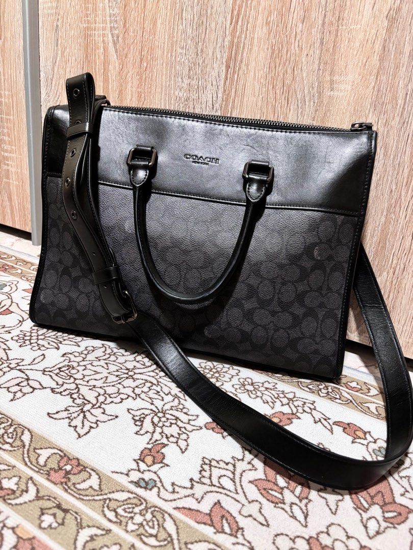 Coach black briefcase hot sale
