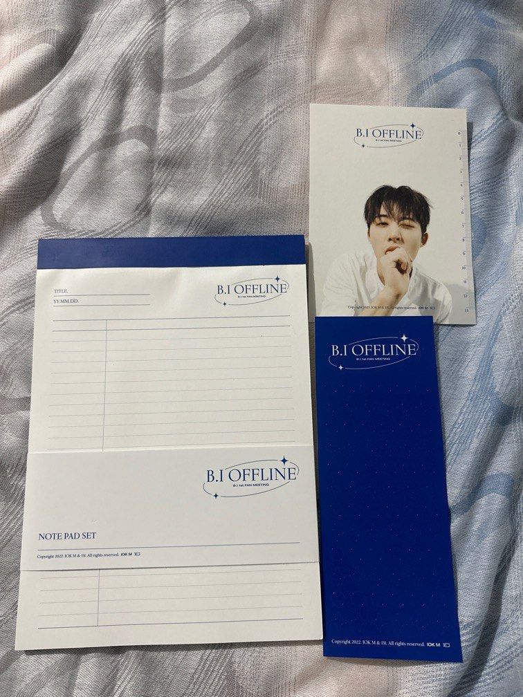 B.I HANBIN FAN MEETING NOTEBOOK AND NOTEPAD SET (Category: K-Wave Merchandise) located in Makati City. Submitted by drominna (Listing ID 1318166320, Image 3). Description: WHAT YOU SEE IS WHAT YOU GET can be sold separately (see separate listing) preferably sold as set.