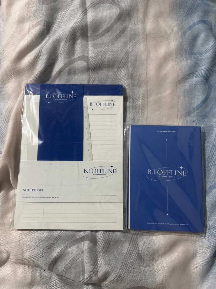 B.I HANBIN FAN MEETING NOTEBOOK AND NOTEPAD SET (Category: K-Wave Merchandise) located in Makati City. Submitted by drominna (Listing ID 1318166320, Image 1). Description: WHAT YOU SEE IS WHAT YOU GET can be sold separately (see separate listing) preferably sold as set.