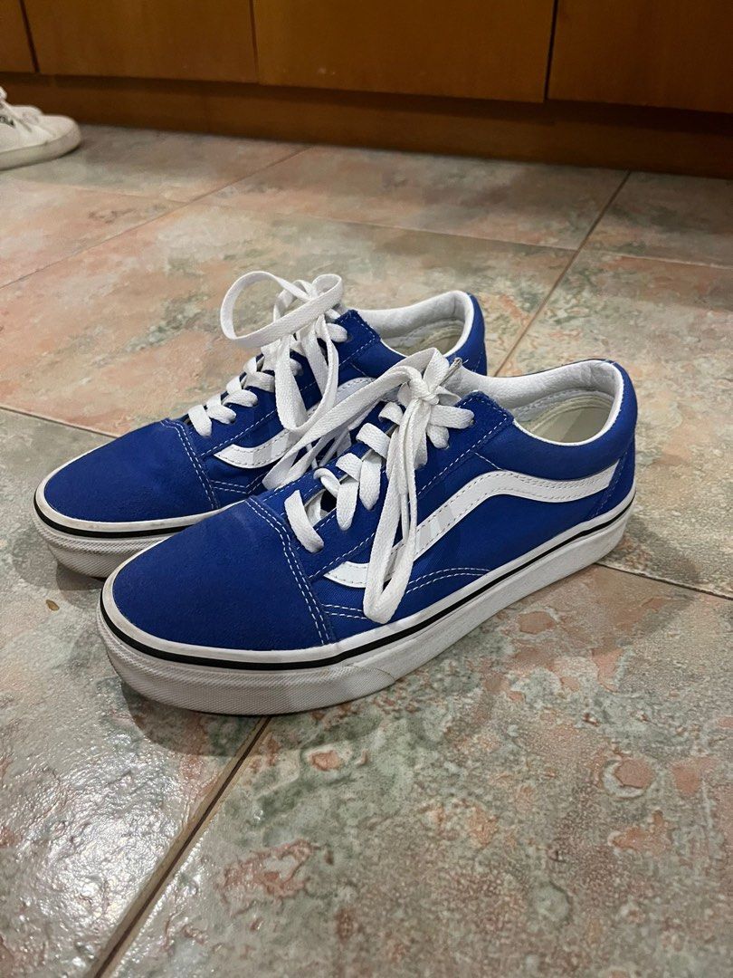 Blue vans old skool, Women's Fashion, Footwear, Sneakers on Carousell