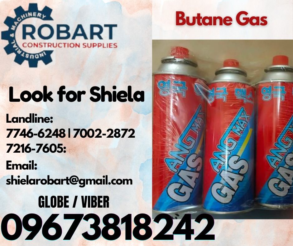 Butane Gas (Category: Construction Tools & Equipment) located in Caloocan City. Submitted by shielaroba44709 (Listing ID 1318088104, Image 1). Description: Butane Gas 𝑹𝑶𝑩𝑨𝑹𝑻 𝑪𝑶𝑵𝑺𝑻𝑹𝑼𝑪𝑻𝑰𝑶𝑵 𝑺𝑼𝑷𝑷𝑳𝑰𝑬𝑺 Office Address: 1405 Yuseco St. Sta Cruz Manila SEND US MESSAGE FOR INQUIRIES ‼️ ‼️ Call: 09673818242 / 09662708845 Vibr - (09673818242) Landline: (𝟩𝟩𝟦𝟨-𝟨𝟤𝟦𝟪) / (𝟩𝟢𝟢𝟤-𝟤𝟪𝟩𝟤) / (𝟩𝟤𝟣𝟨-𝟩𝟨𝟢𝟧) *𝑳𝑶𝑶𝑲 𝑭𝑶𝑹 