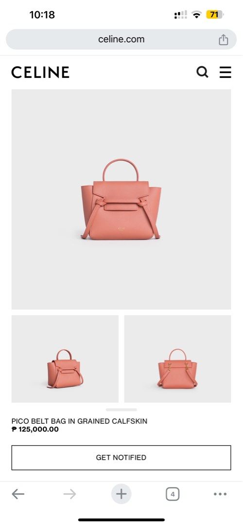 c.eline Micro Pico Belt (Category: Luxury Bags & Wallets) located in Dasmarinas. Submitted by closetnqueens (Listing ID 1318110713, Image 3). Description: Comes with dustbag only Execellent Condition. Please inquire only if within your budget and is eager to get the item. Let’s respect both our times. Thank you!.