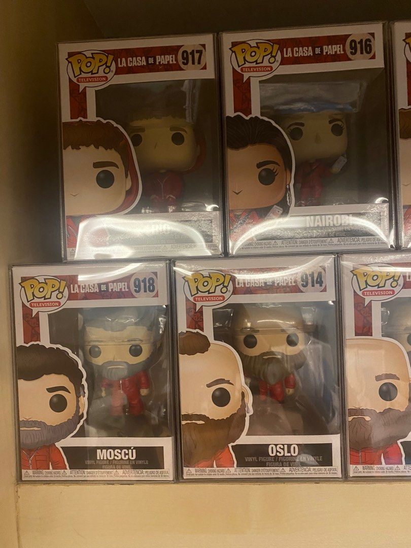 Complete Money Heist Funko Pop w/ Protector (Category: Designer & Blind Box Toys) located in Paranaque City. Submitted by chiinooo_ (Listing ID 1318181508, Image 2). Description: - All come with boss protector - Sold as set only.
