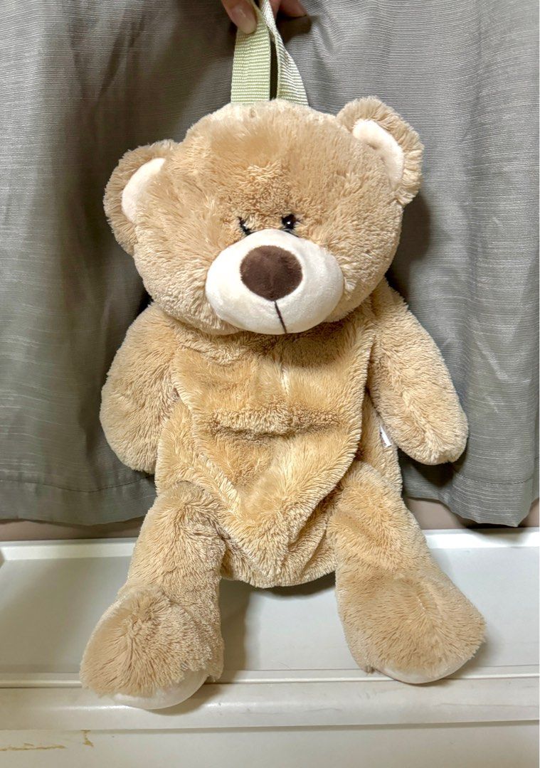 Cute teddy bear hanging zipped pouch