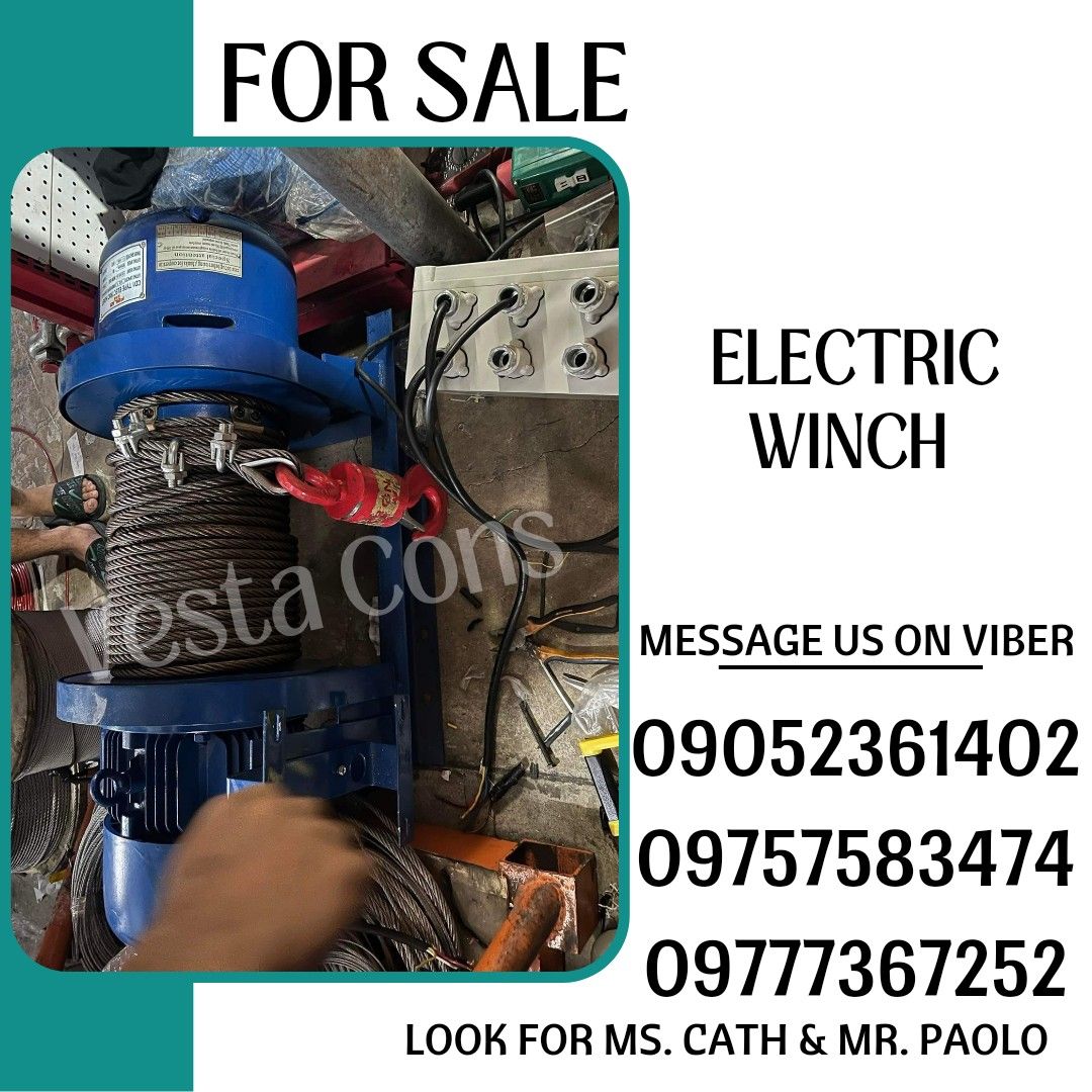 Electric winch (Category: Construction Tools & Equipment) located in Manila. Submitted by cathvesta_sales (Listing ID 1318204804, Image 1). Description: .
