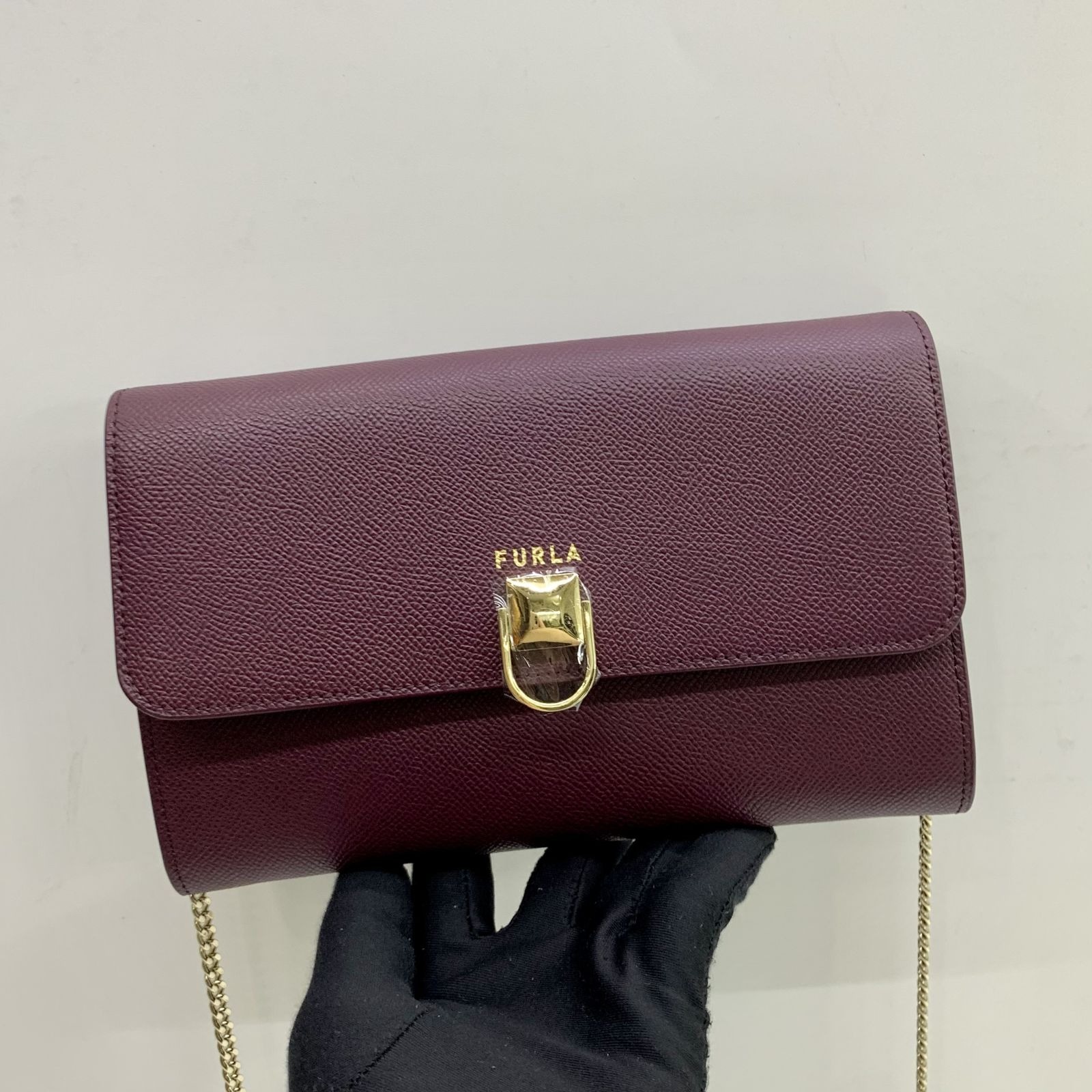 FURLA MAROON LEATHER WALLET ON CHAIN SHOULDER BAG 247037013 B Luxury Bags Wallets on Carousell