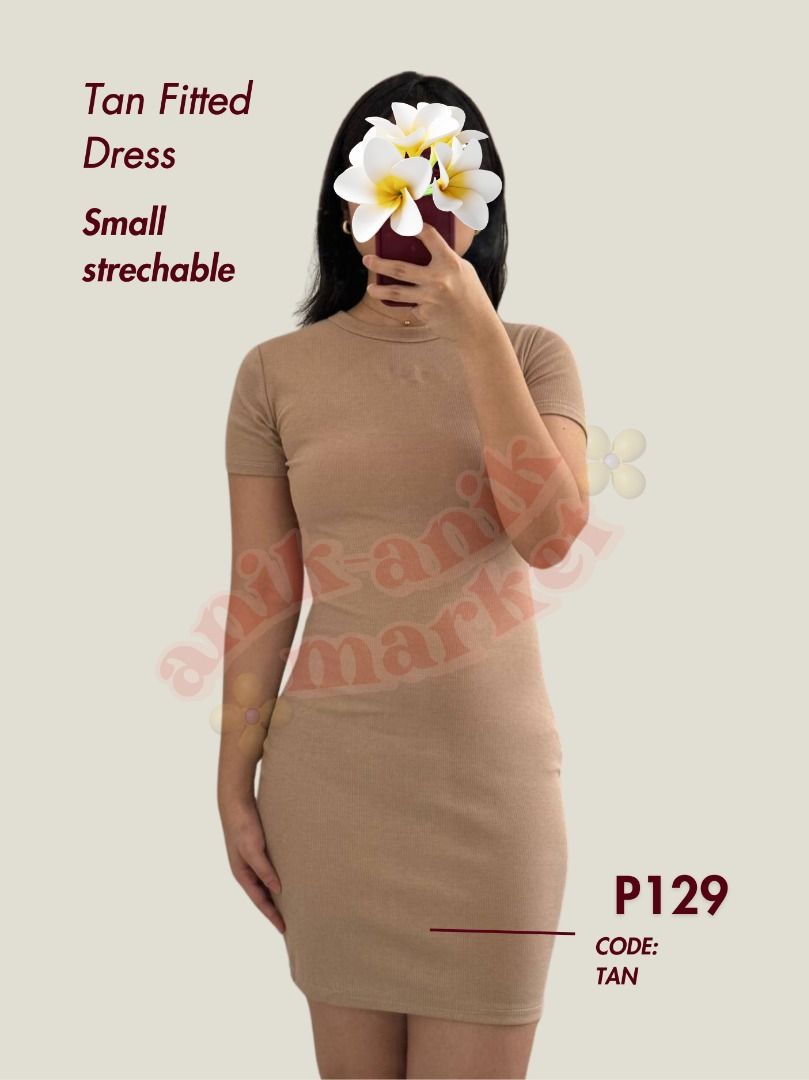 Gray Tan Fitted Bodycon Casual Dress Women s Fashion Dresses Sets Dresses on Carousell