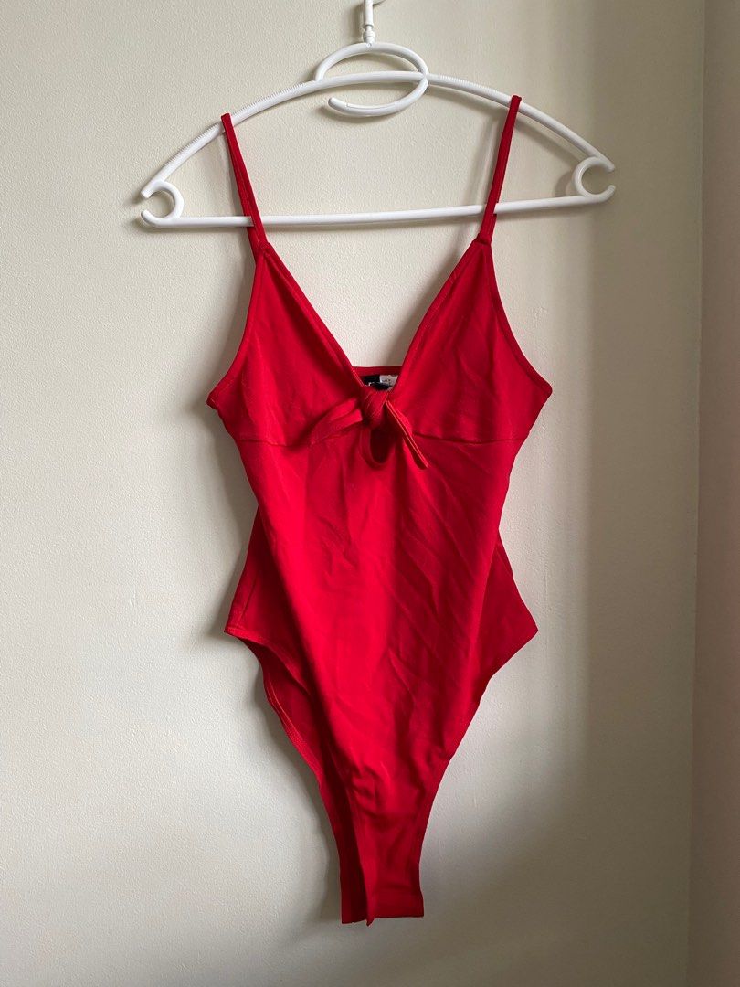 H M red bodysuit Women s Fashion Tops Sleeveless on Carousell