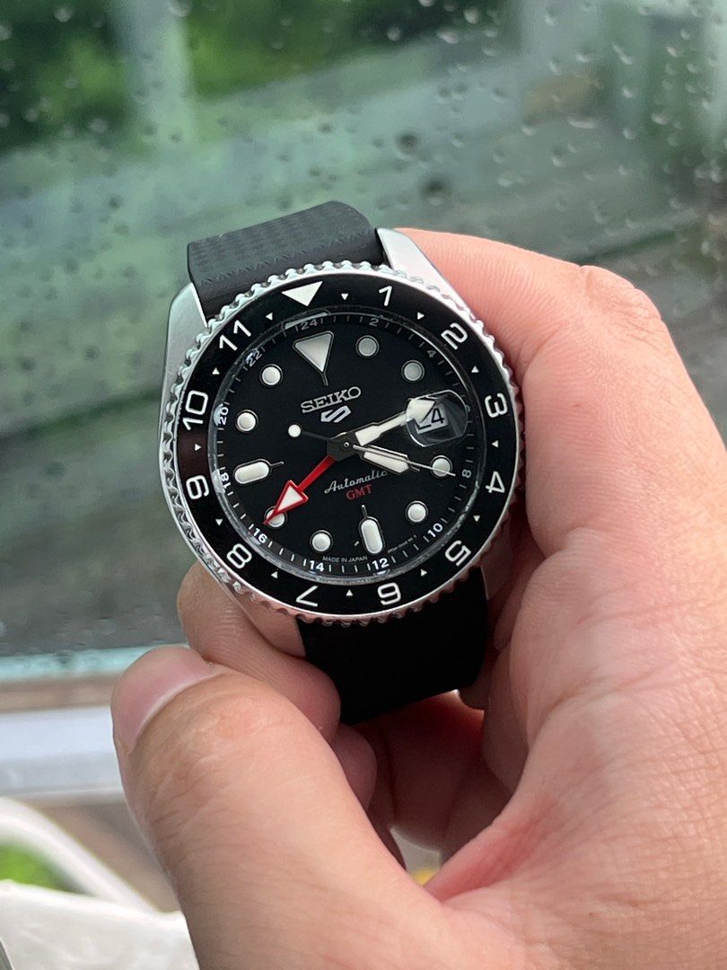 JDM Seiko 5 GMT SSK001 with fully lumed bezel from Long Island Watch