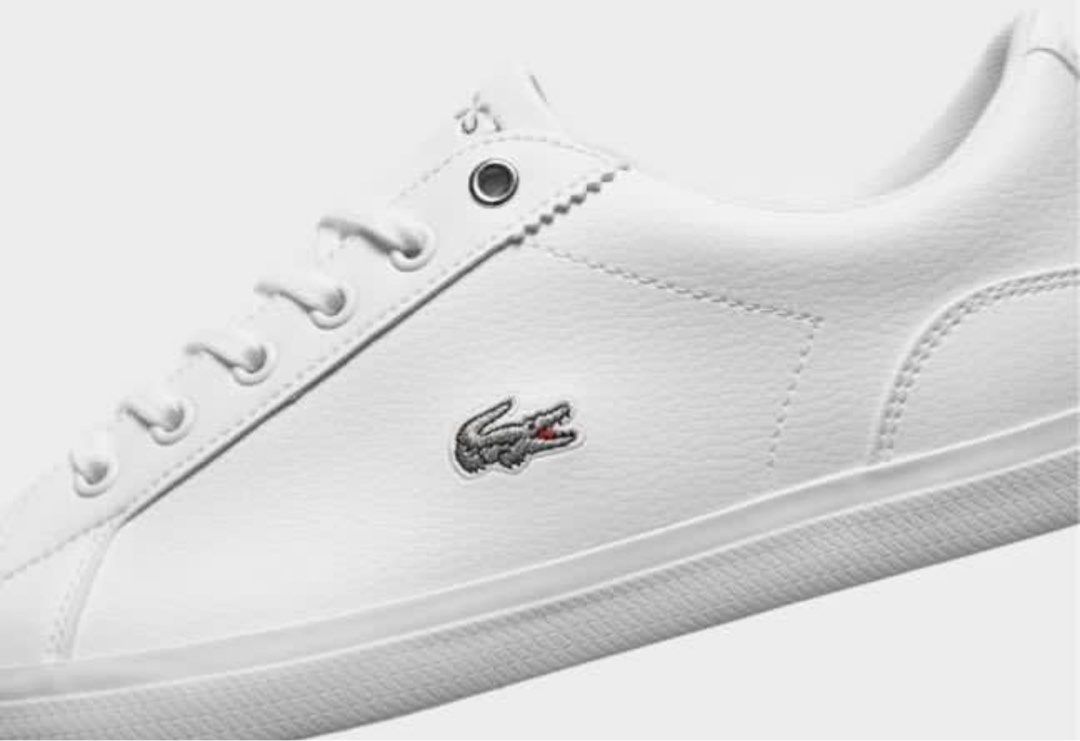 Lacoste Lerond White Leather Sneakers Silver Unisex