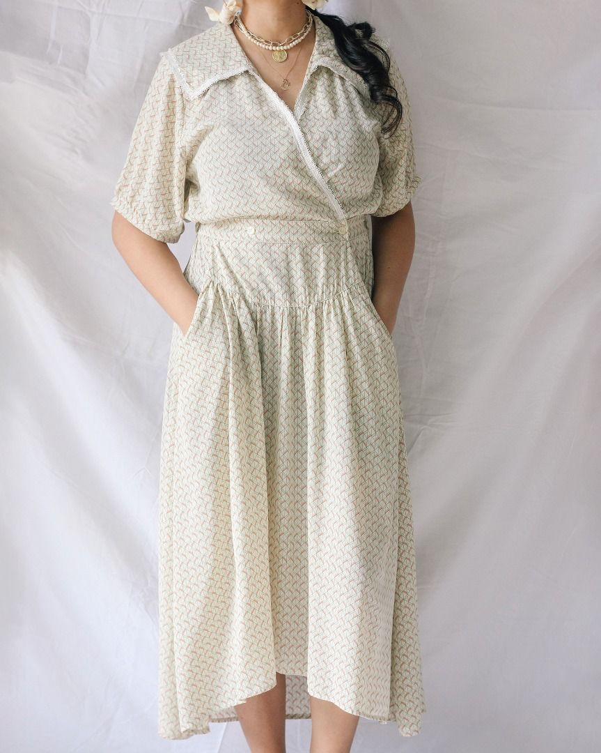 Long Wrap Printed Dress (Category: Dresses) located in Manila. Submitted by teeforel (Listing ID 1318121059, Image 1). Description: Long Wrap Printed Dress. Lightweight fabric and waist wrap fastening. With side pockets. Still in very good condition. Size: M - slight L Shoulder = 15 inches Bust(Armpit to Armpit) = 19 inches Waist = 15 inches Length = 49 inches Model size is S-M. Height: 5’3’.