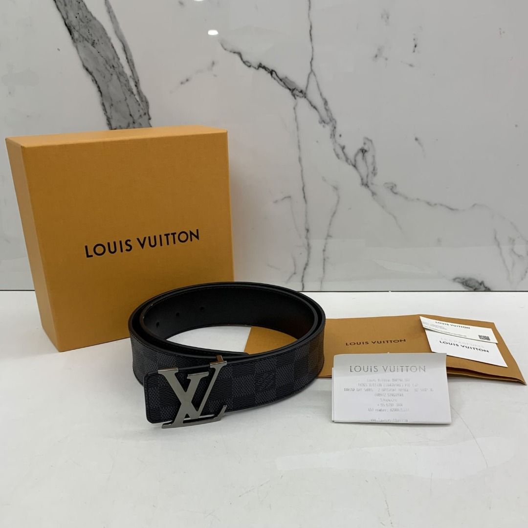 Louis vuitton graphite belt discount