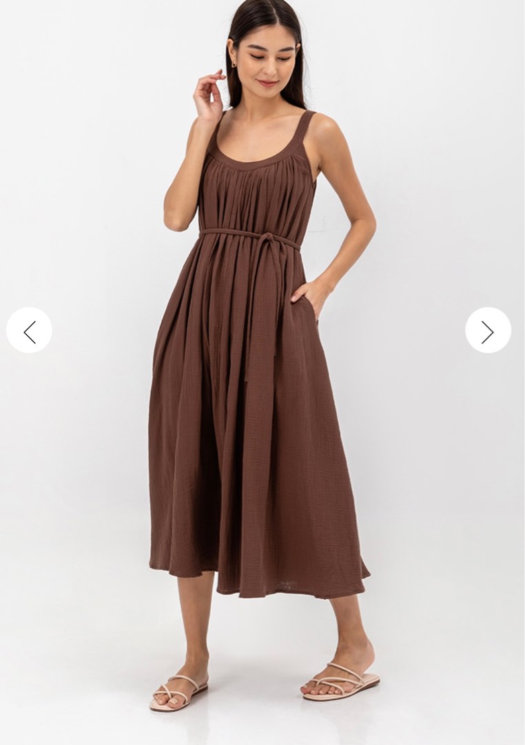Loveandbravery Brown Maxi Dress, Women's Fashion, Dresses Sets