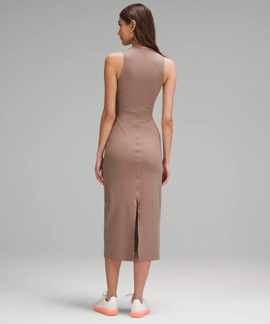 Lululemon All Aligned Ribbed Midi Dress in Taupetastic, Women's Fashion,  Activewear on Carousell