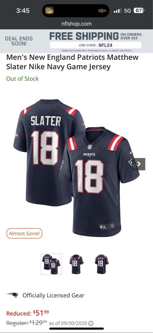 Men s New England Patriots Matthew Slater Nike Navy Game Jersey Men s Fashion Activewear on Carousell