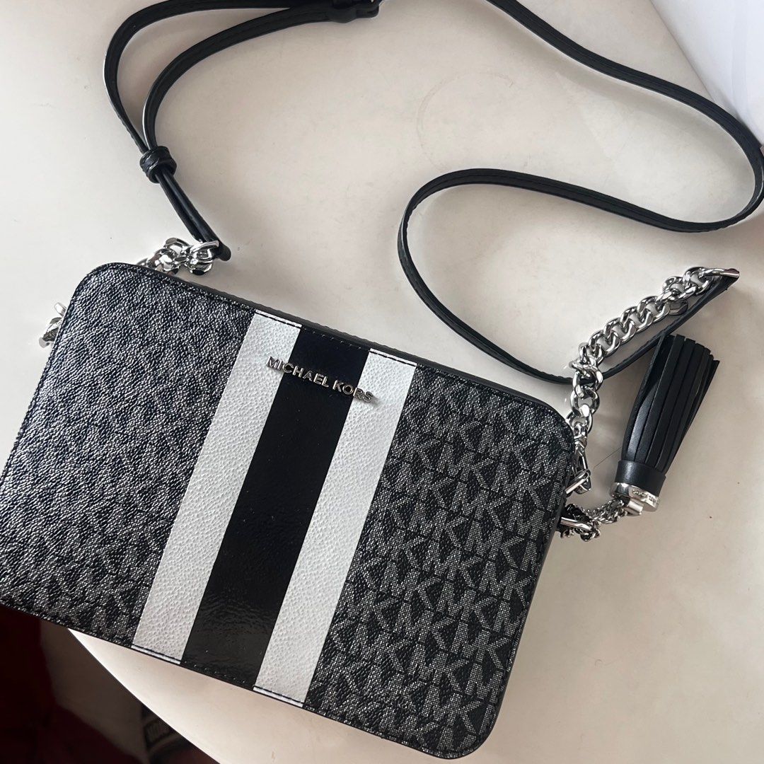 Ginny medium metallic logo jacquard crossbody best sale