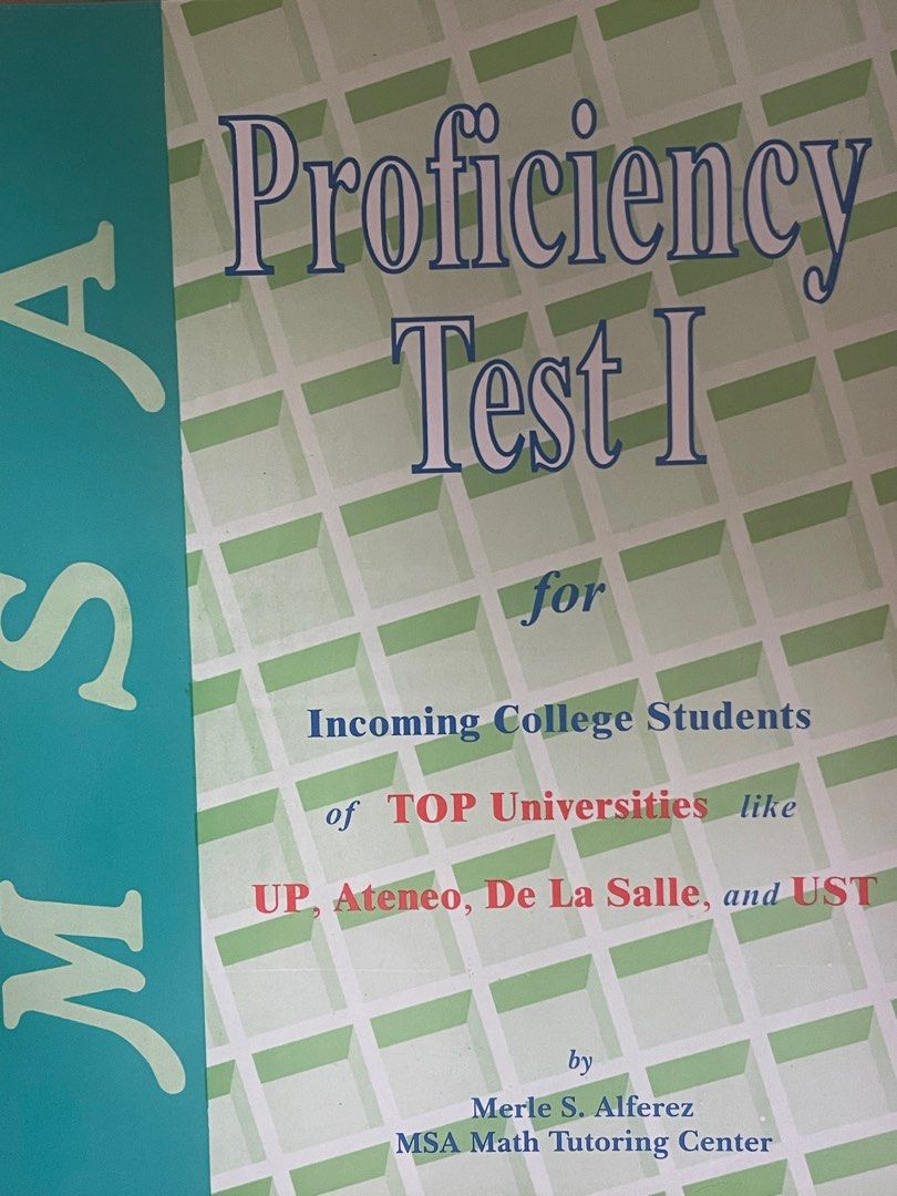 MSA proficiency test I (Category: Assessment Books) located in Manila. Submitted by juansamant78252 (Listing ID 1318150153, Image 1). Description: .