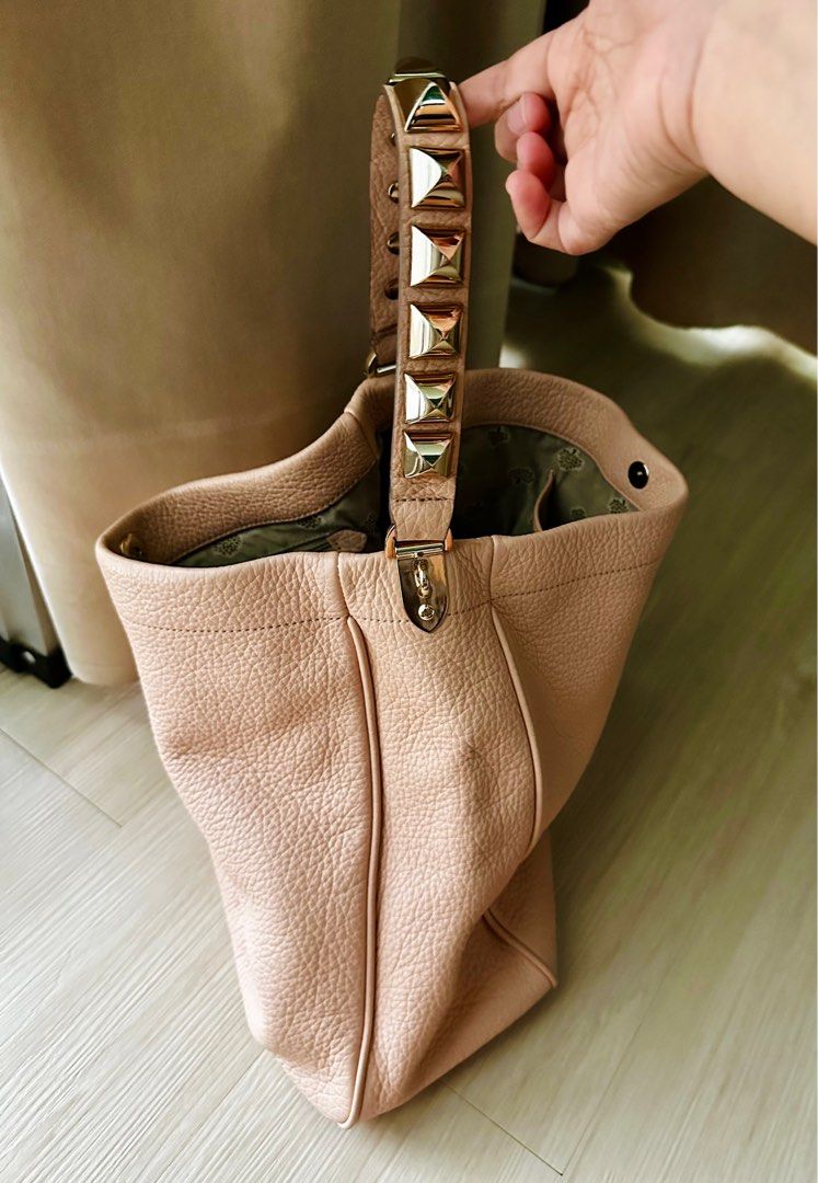 Mulberry Pink Studded Leather Satchel, Women's Fashion, Bags