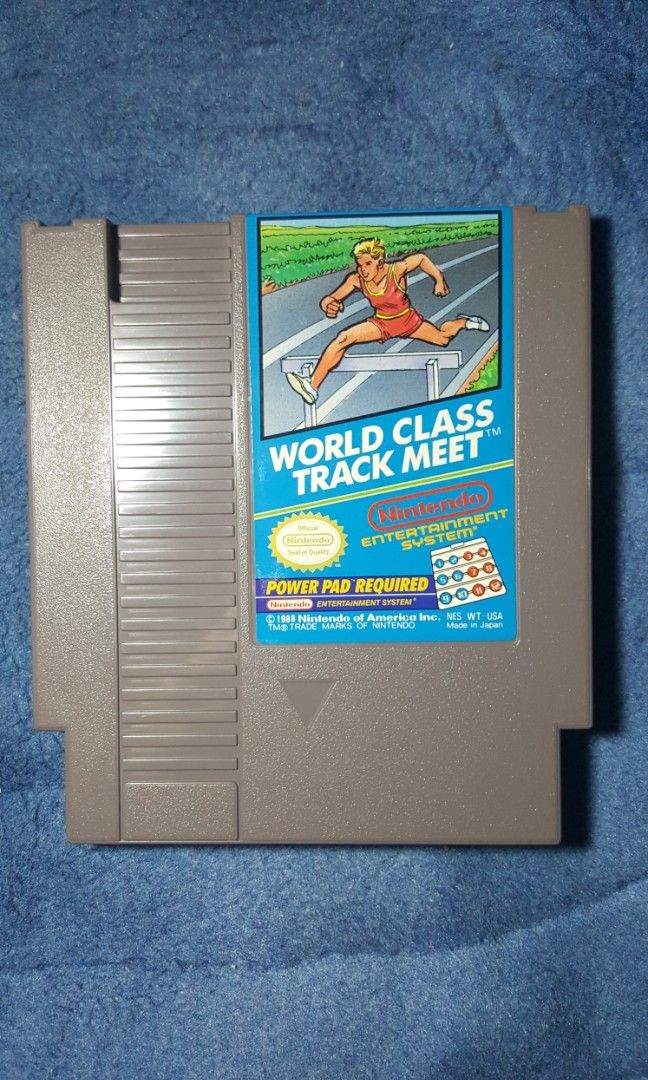 NES US World Class Track Meet. (Category: Nintendo) located in San Juan City. Submitted by ricsgaragesale (Listing ID 1318218904, Image 1). Description: NES World Class Track Meet. Price: 850 PHP. - Authentic. - Tested and working, please check the pictures. - US region. - Pristine label condition and good case condition. - Clean contact pins. - Nintendo Power Pad is required to play and control this game. Note: All items are clean before posting