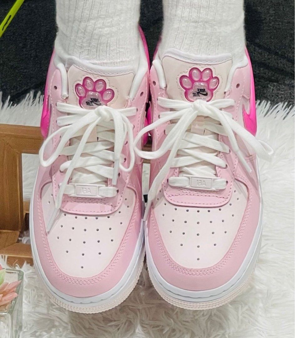 Paw Print Pink Nike Air Force Trainers Paw Print Wmns Air Force
