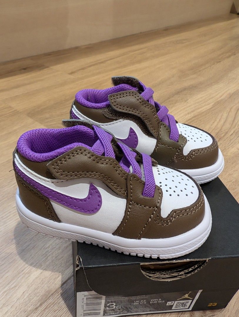 Nike Air Jordan 1 Low Palomino White Wild Berry Baby and Toddler Size US3C Babies Kids Babies Kids Fashion on Carousell